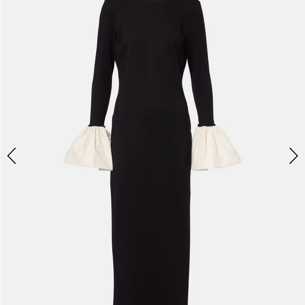 STAUD Black and White Long Sleeve Dress